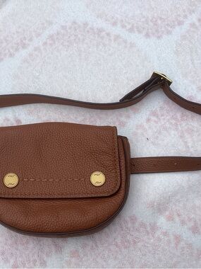 J. Crew Pebbled Leather Mini Belt Bag in Brown with Gold Hardware